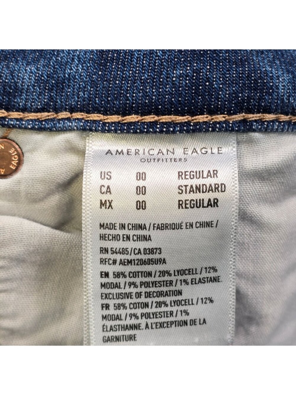 American Eagle Womens 00 Mom Straight Jeans Medium Wash Distressed Denim Blue - Picture 4 of 6